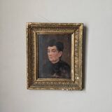 Oil on wood old portrait decoration antique countryside baroque molded