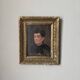 Oil on wood old portrait decoration antique countryside baroque molded
