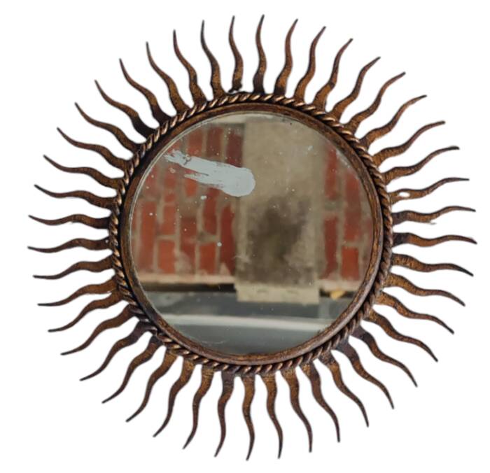 Authentic small sun mirror from the 1960s/70s