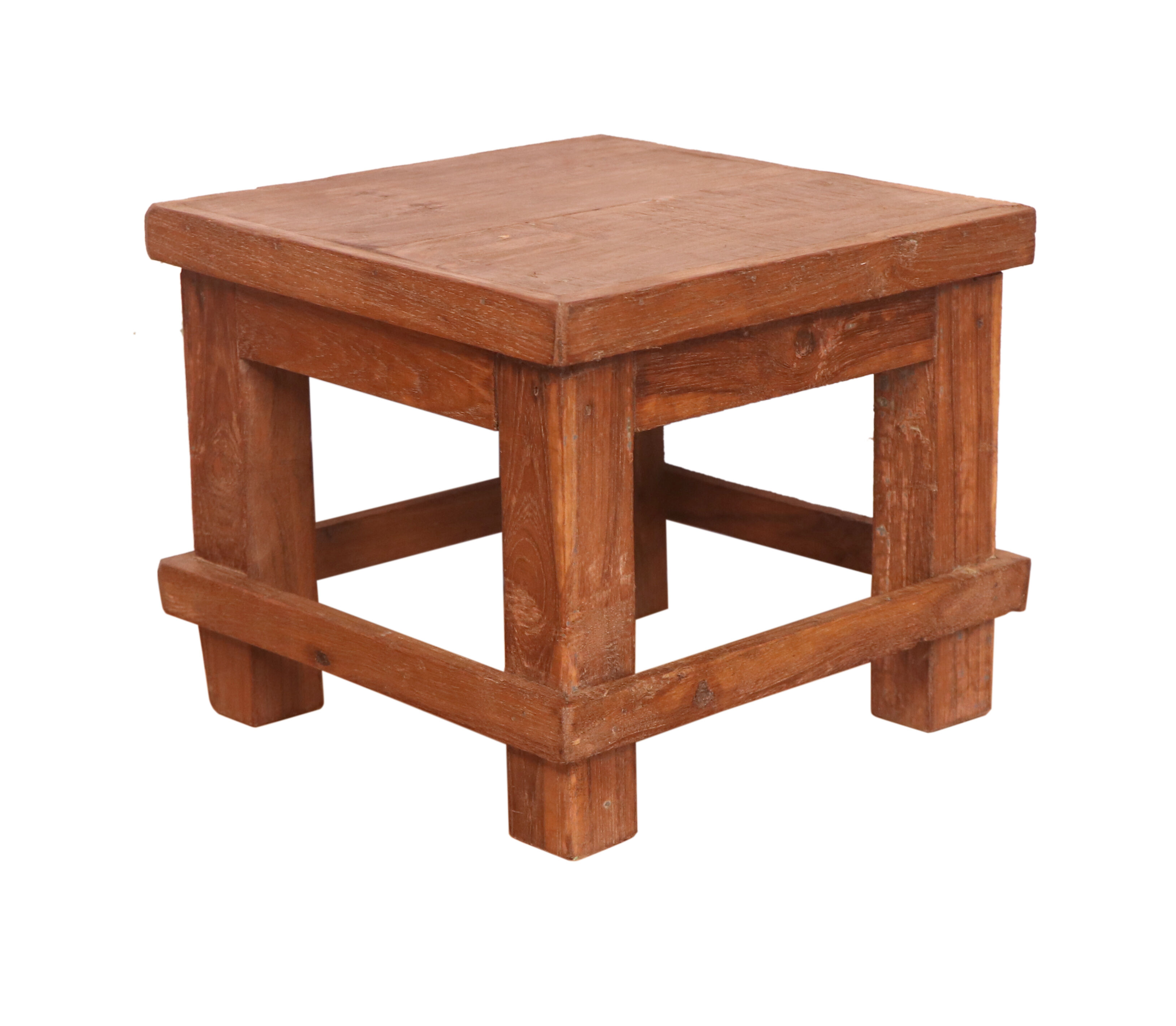 Old small Burmese teak workshop bedside table