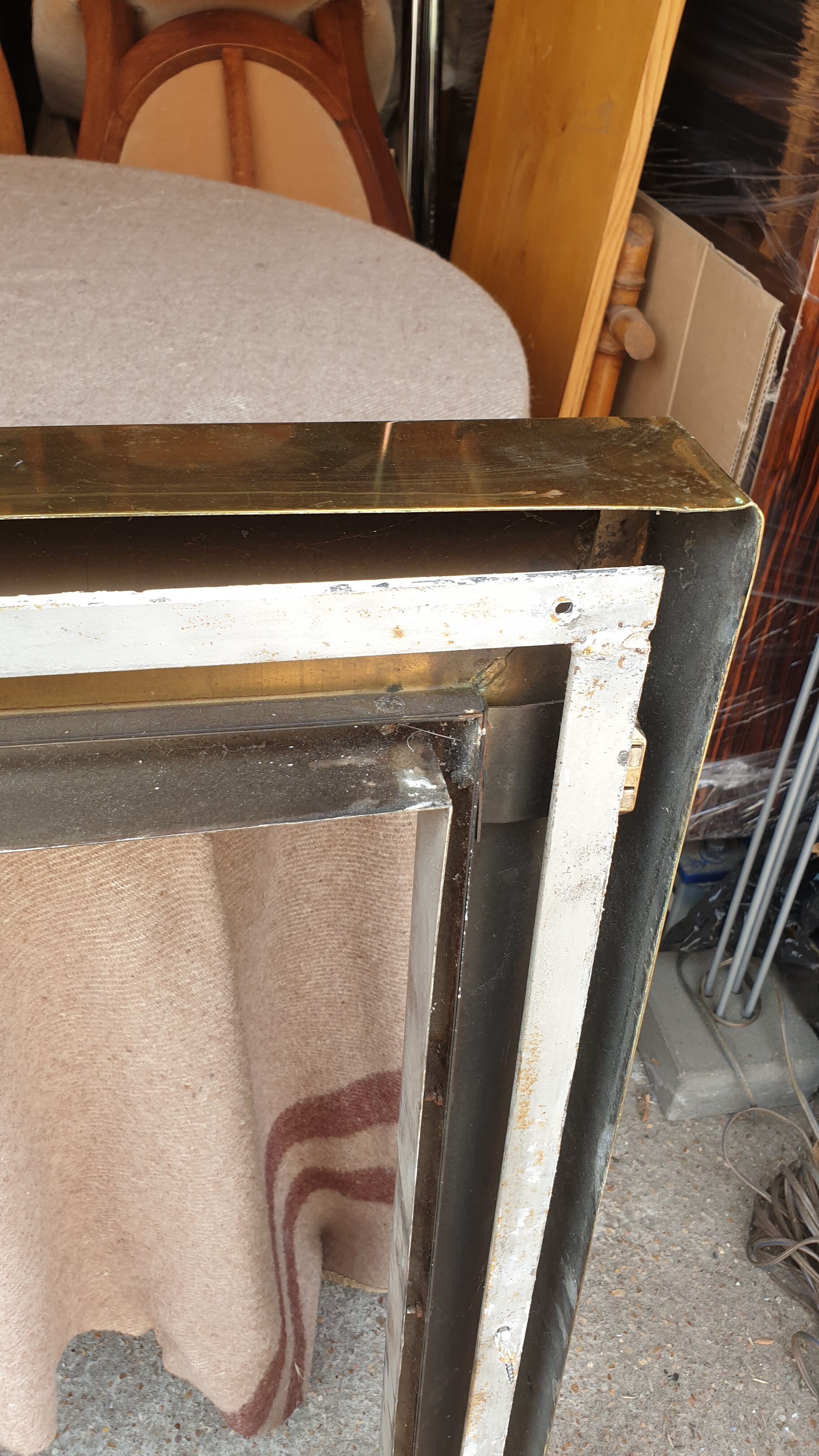 Brass frame fireplace
