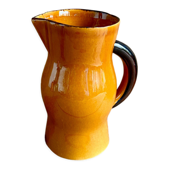 Vintage glazed ceramic pitcher
