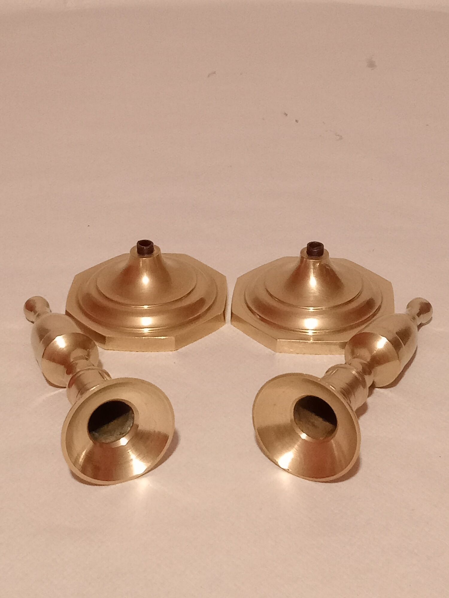 Pair of brass candle holders from the 50s