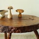 Brutalist side table made from vintage tree stump wood