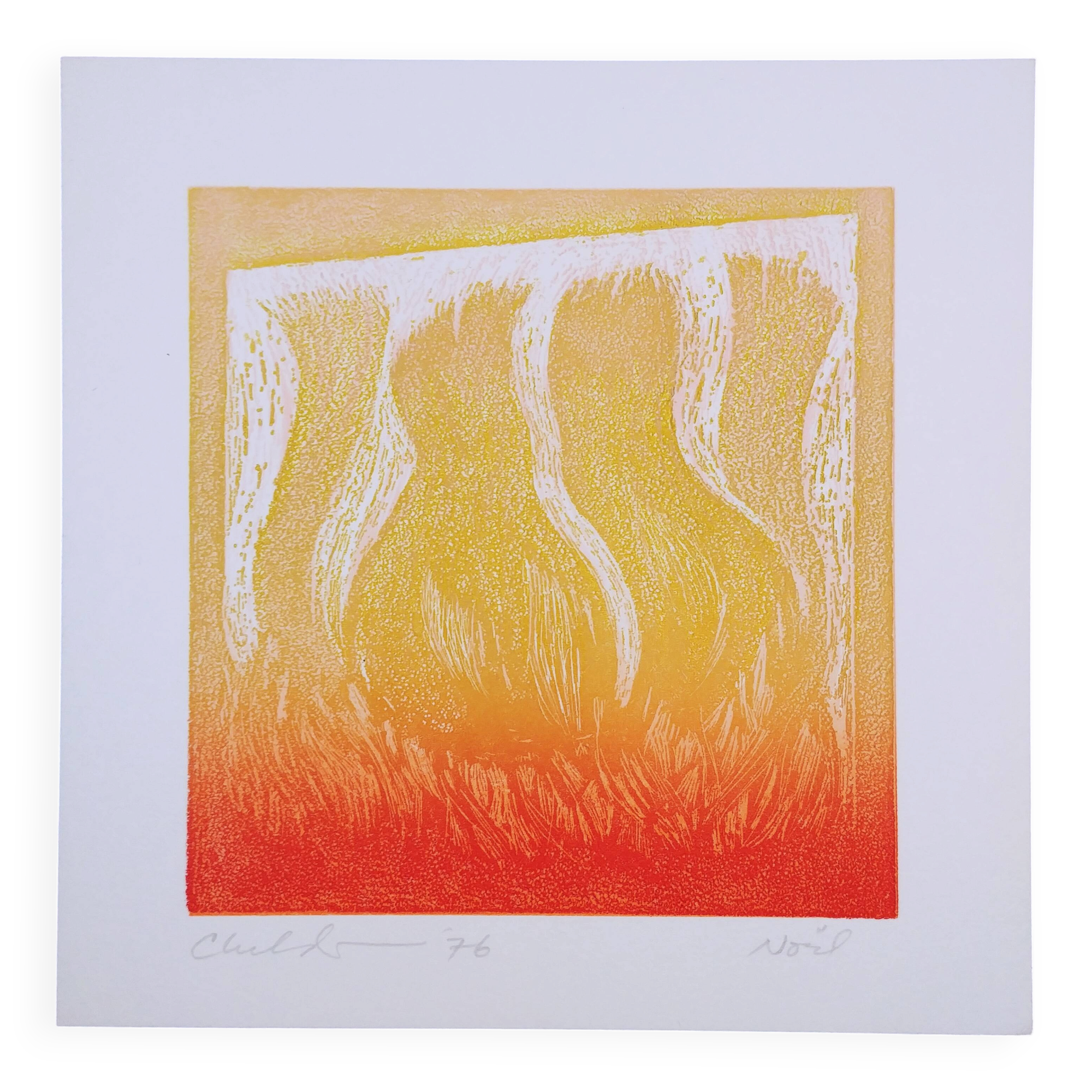Etching - aquatint - Bernard Childs - Noël 1976