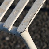 Stepladder white steel latté