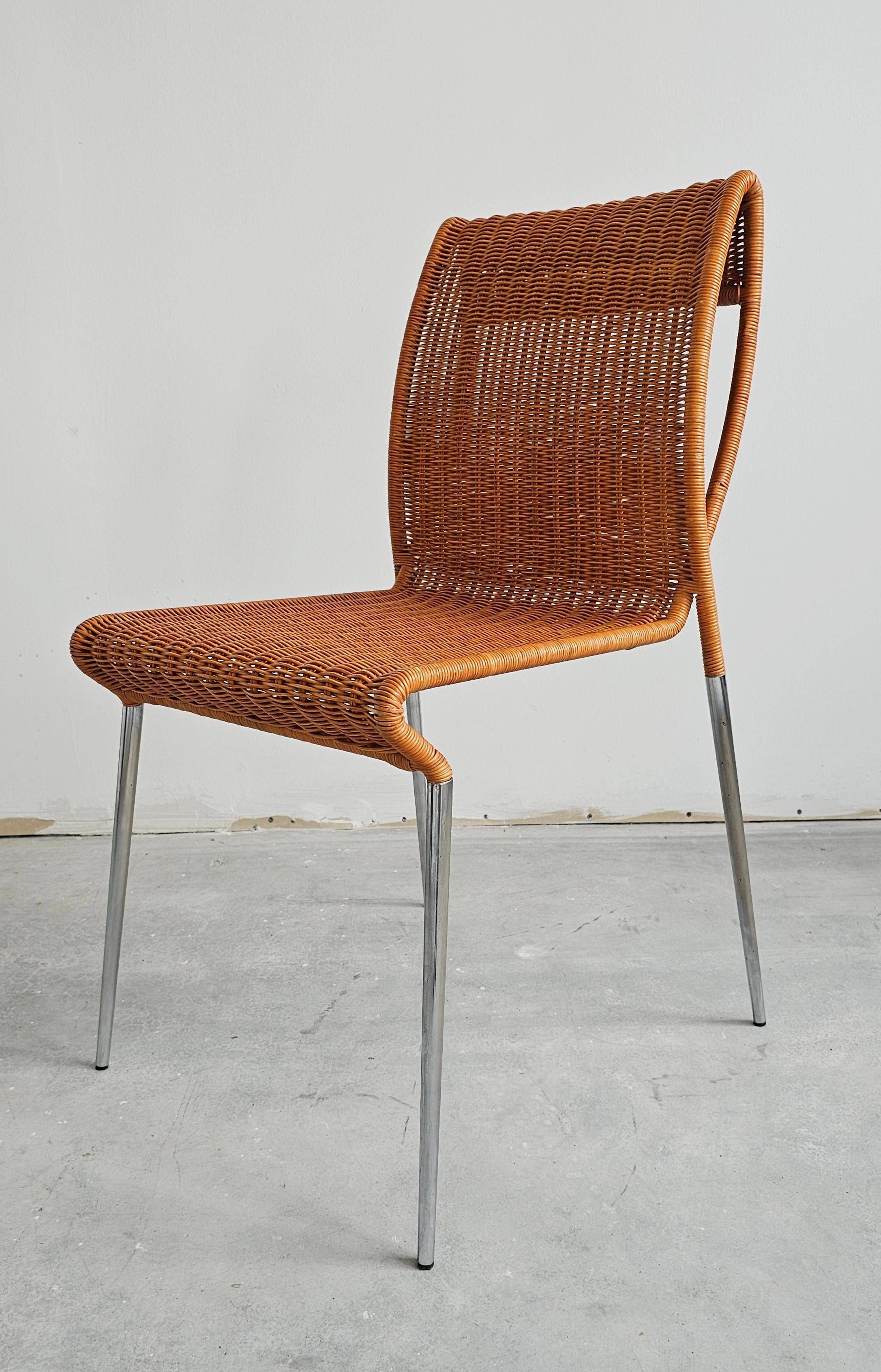 Set of 4 Asola chairs by Giuseppe Vigano for Bonacina, 1993