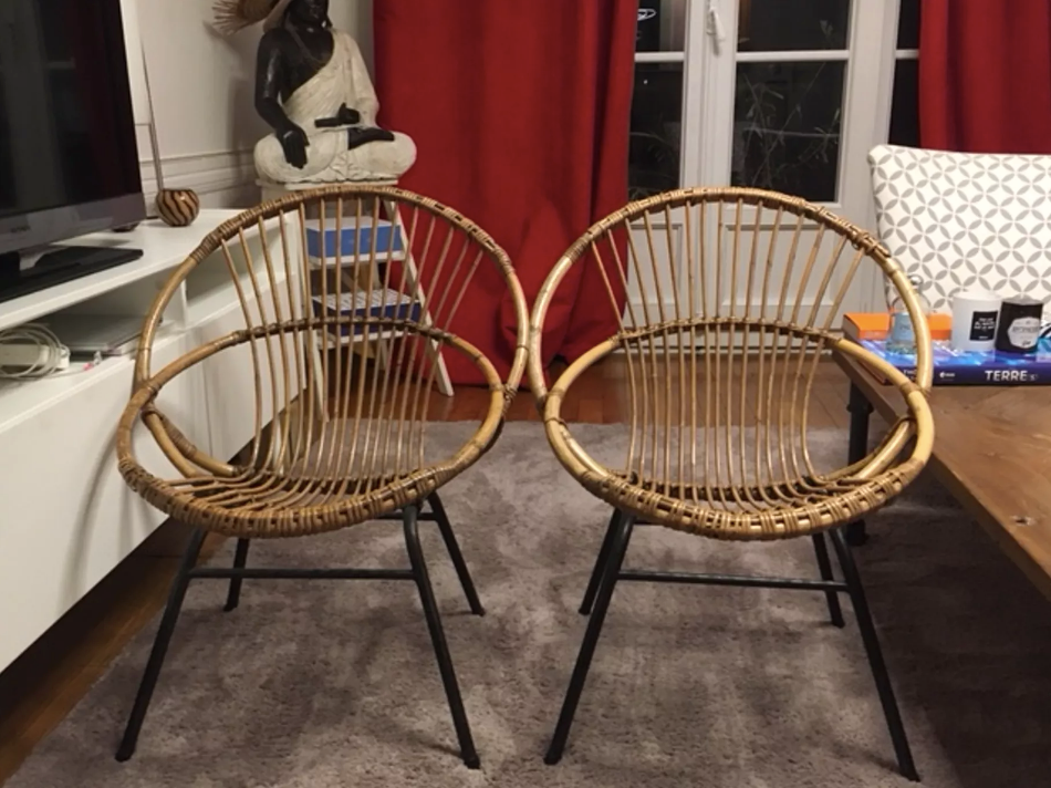 Pair of rattan chairs