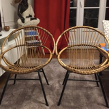 Pair of rattan chairs