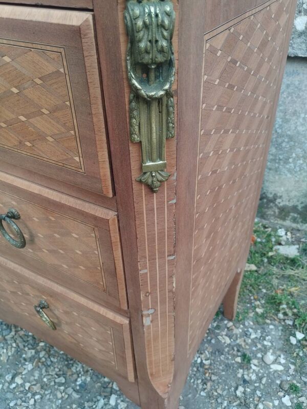 Commode ancienne style louis xvi avec plateau marbre