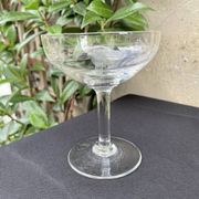 6 engraved crystal champagne glasses – Art Deco