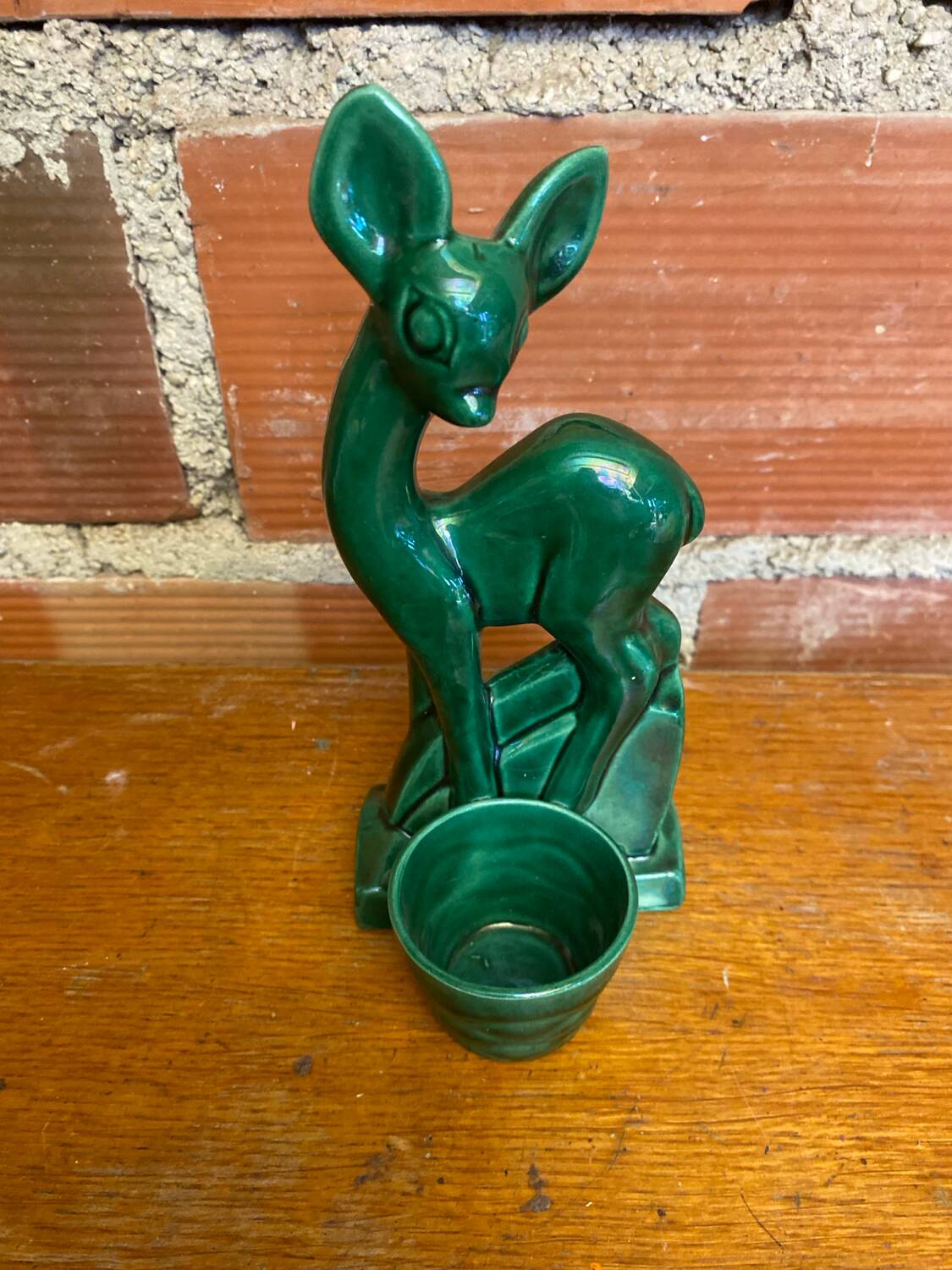 Antique Art Deco Doe Figurine ST CLÉMENT Ceramic Lemanceau Vintage