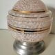 ball pendant light, art deco, in clichy glass, pink and gold, from the 30s