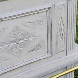 1900s coat rack patina gray mirror brass hooks