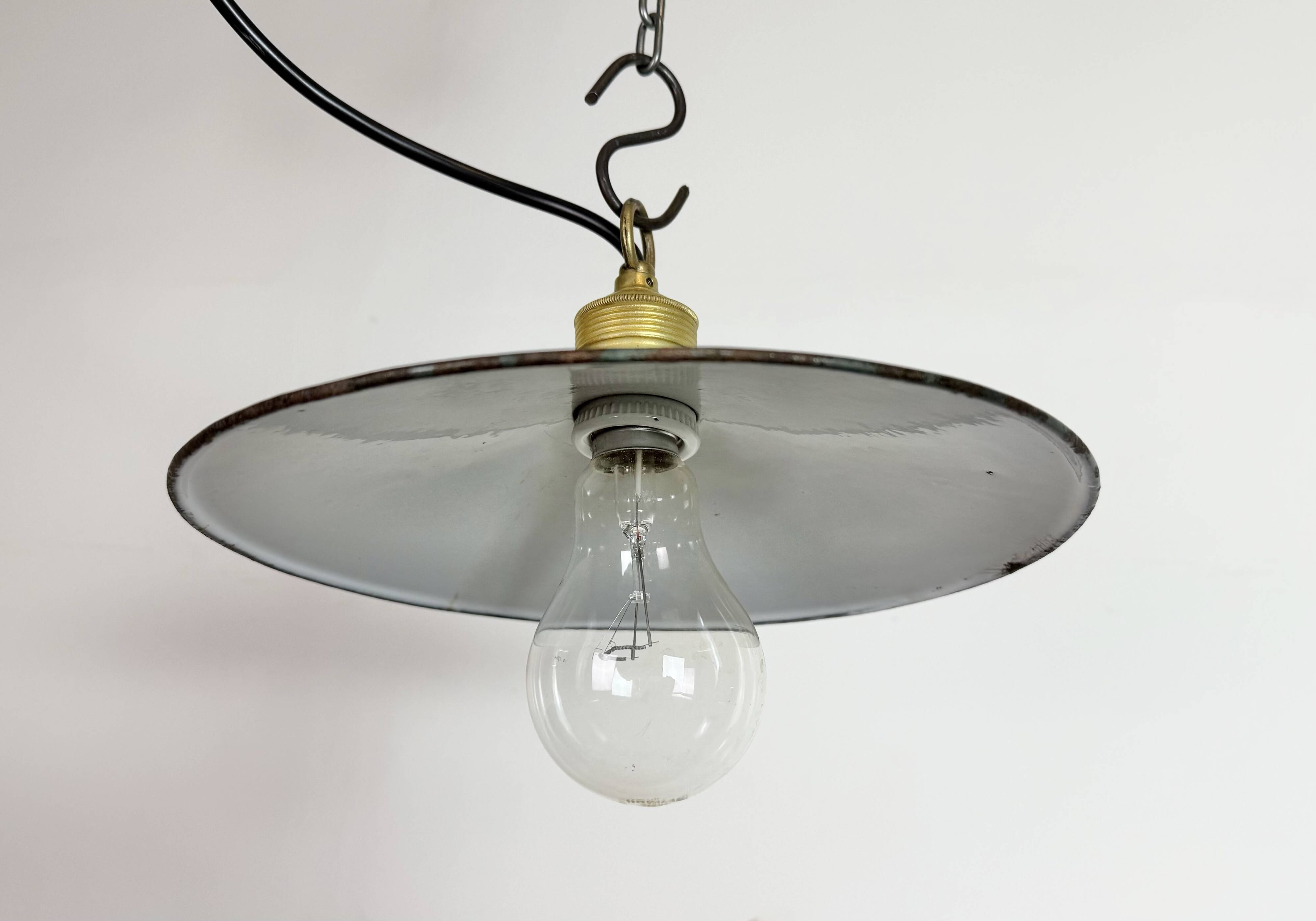 Industrial Dark Blue Enamel Light, 1930s