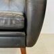 Svend Skipper vintage Danish mid-century 2 person sofa in black leather