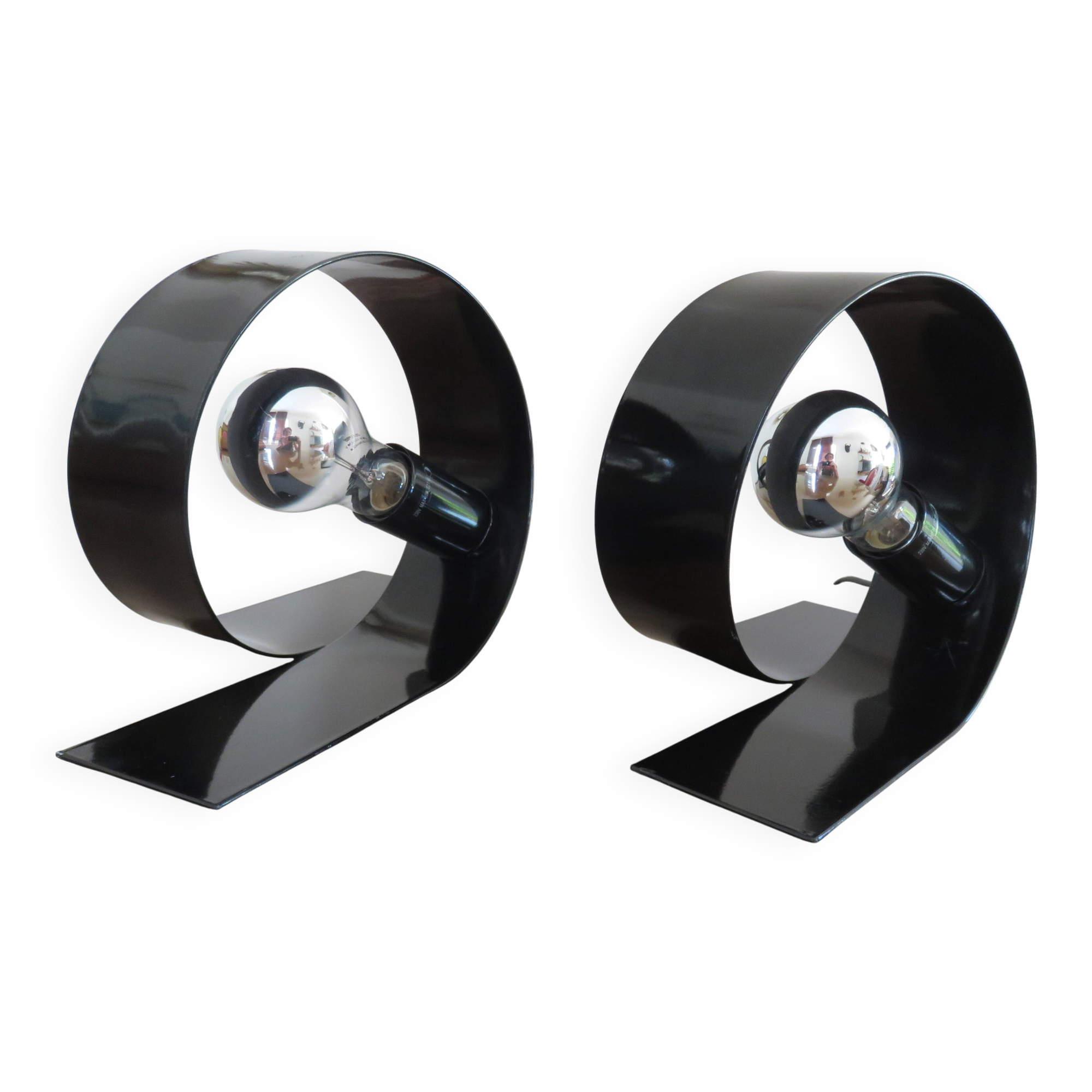 Pair of "looping" lamps by Massive editions 1990