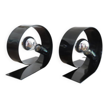 Pair of "looping" lamps by Massive editions 1990