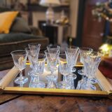 12 faceted stemmed glasses – 1970s 12 faceted stemmed glasses – year