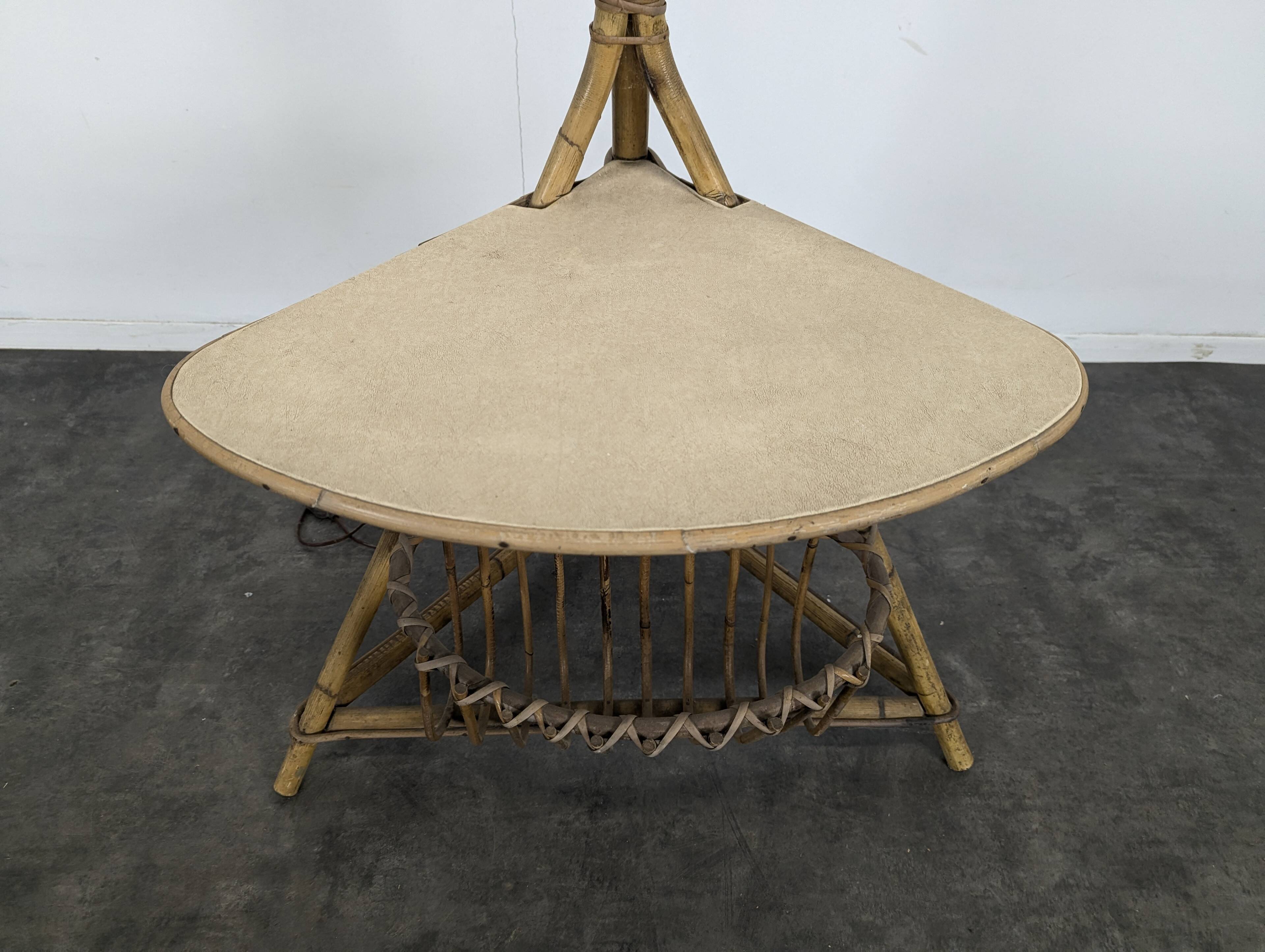 Bamboo and rattan floor lamp