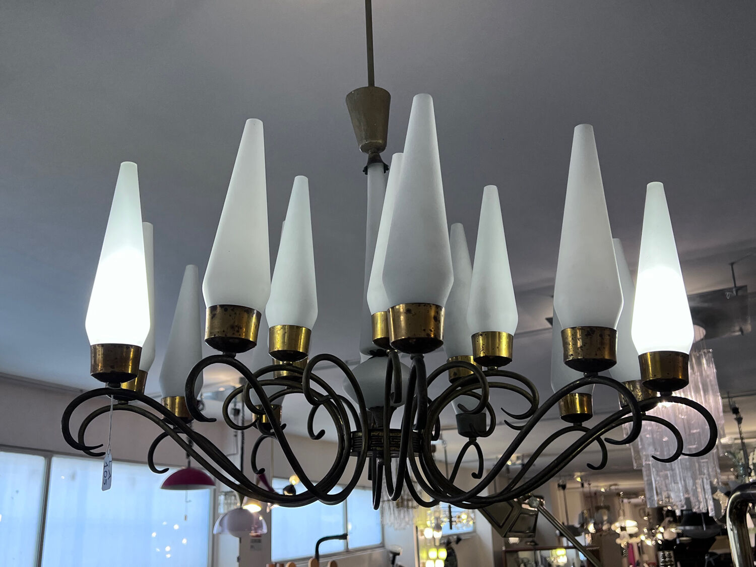 Arredoluce Monza 18 lights chandelier from 50s