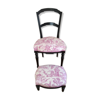 Ensemble chaise et repose pied style Louis XVI