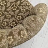 60s, danish vintage 2 seater "banana" sofa, green velour, original condition.