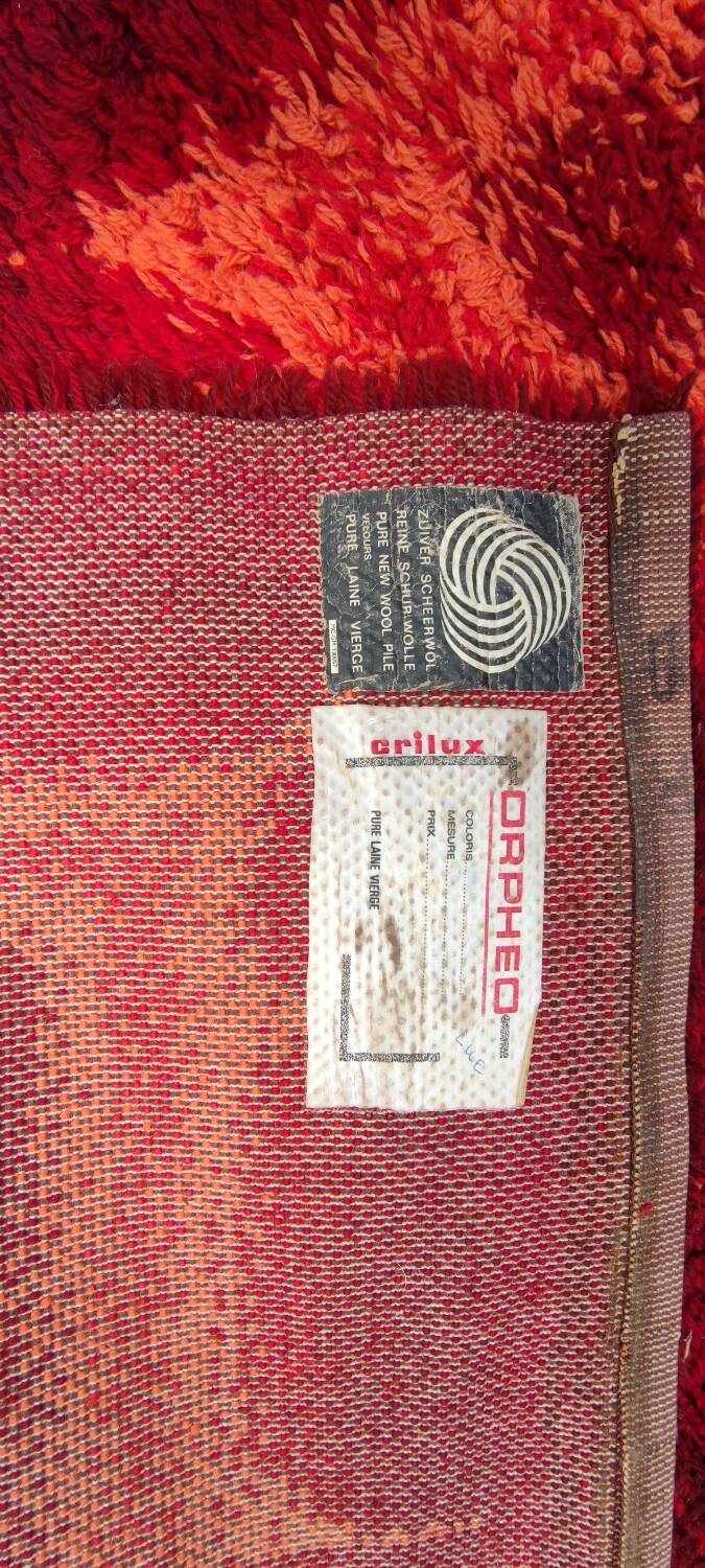 Large Vintage 1970s Pure Virgin Wool Rug