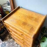 Small wooden chest of drawers from the 1950s.
