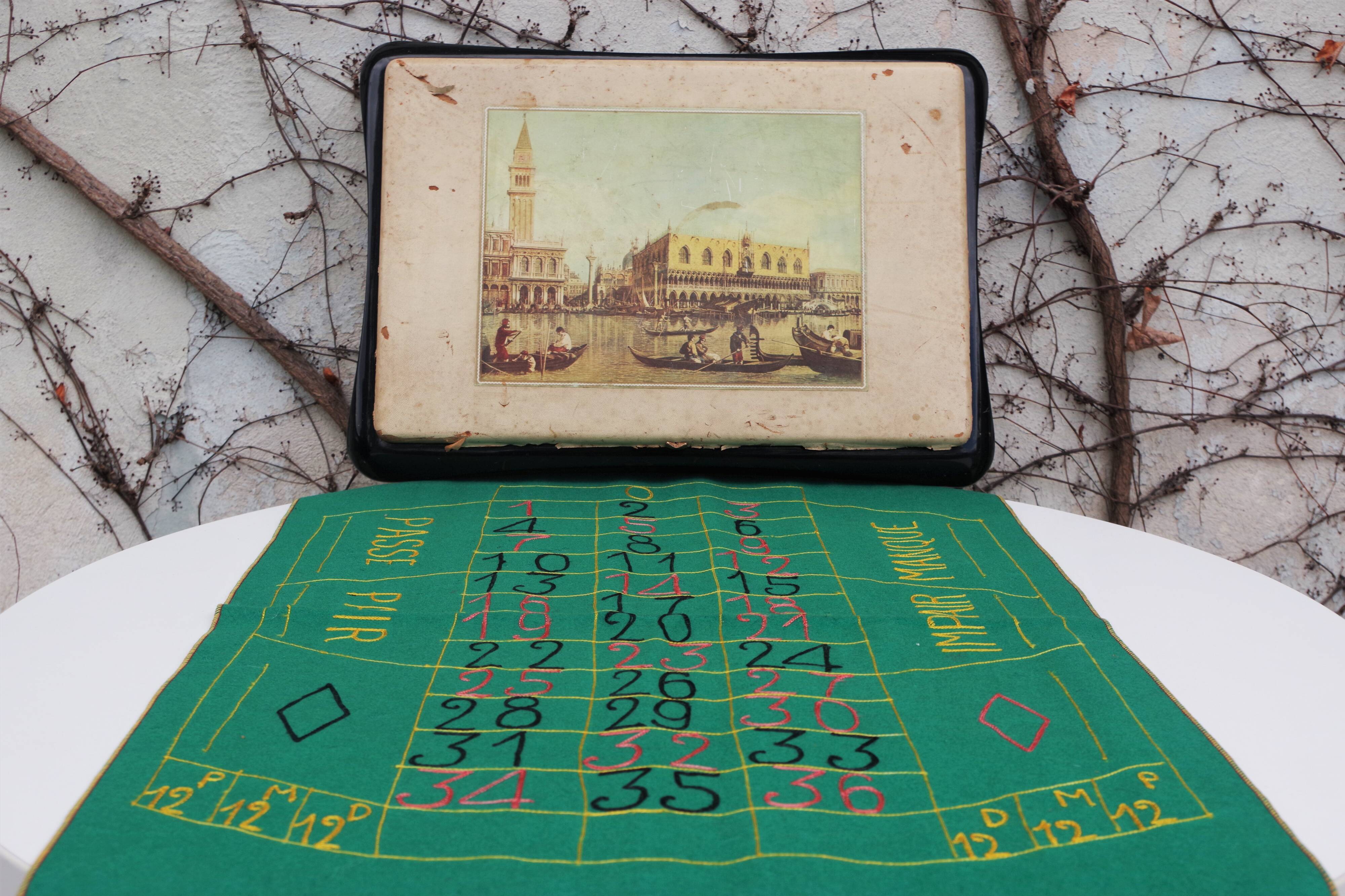 Boîte de Jeu avec Roulette Représentant la Ville de Venise, 1960s