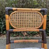4 bamboo chairs and cannage