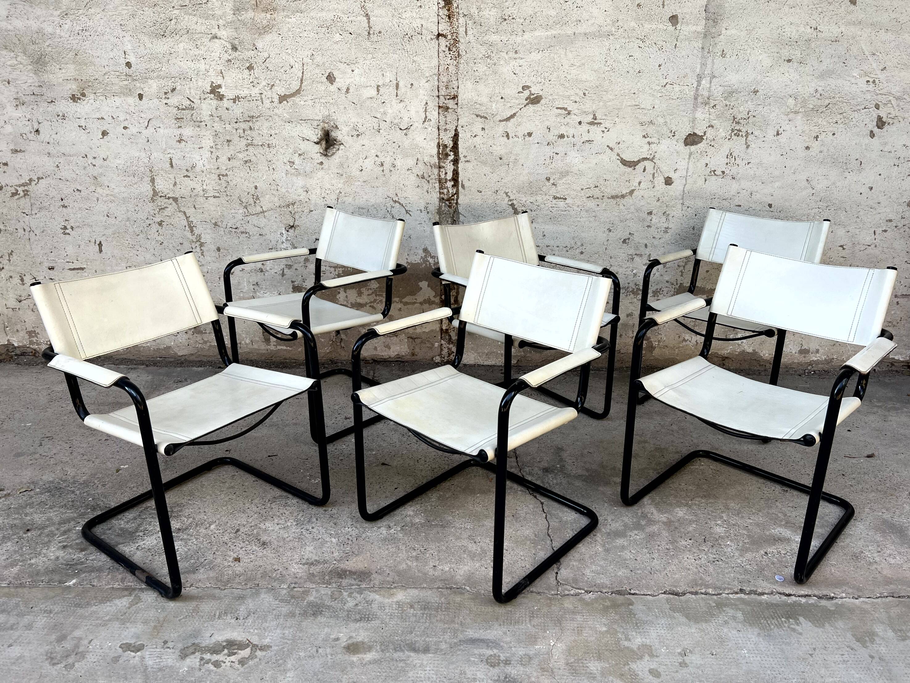 Set of 6 Mattego Grassi MG5 1970 vintage chairs