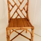 2 Italian chairs bamboo and rattan