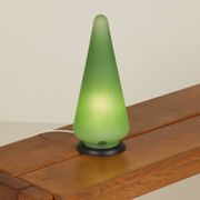Lampe "cone" en verre dépoli vert, France c. 1990