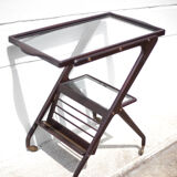 Serving rolling trolley, wood service, 50's