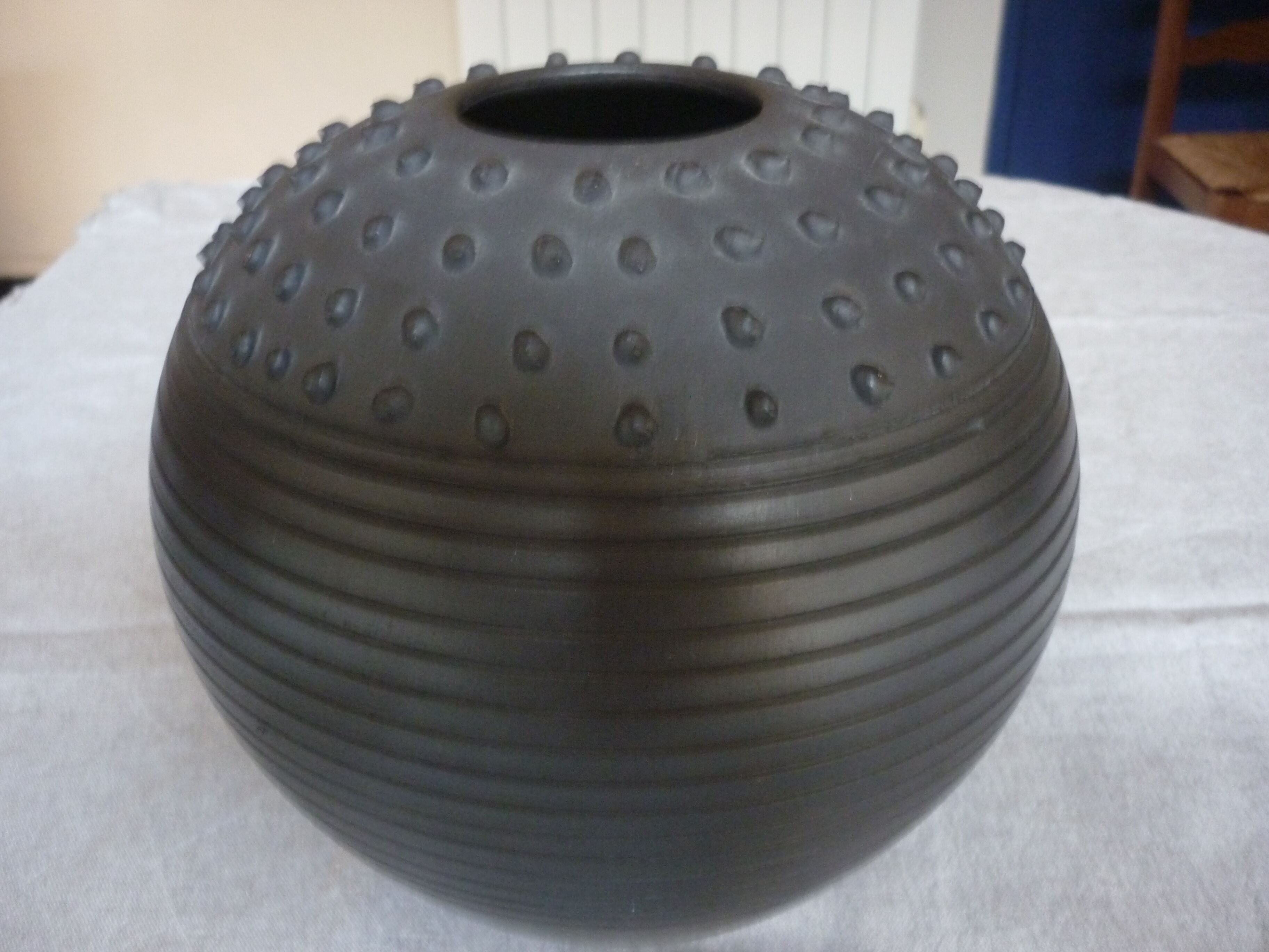 Romania black vintage ceramic vase