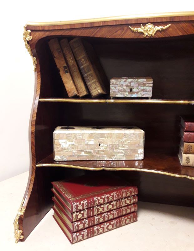 Library shelf, marquetry and gilded bronzes Napoleon III
