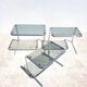 Vintage nesting coffee tables in chrome and smoked glass