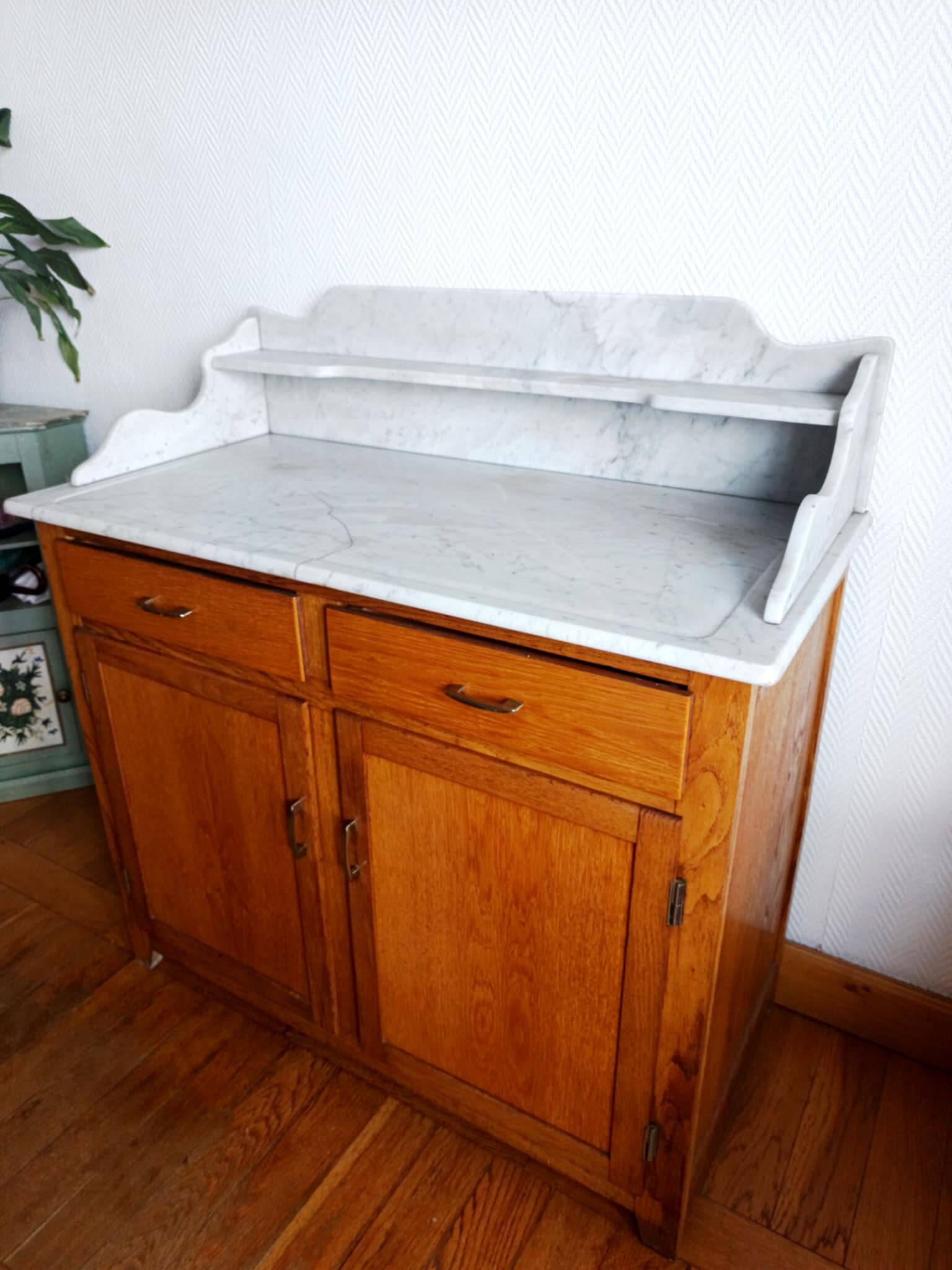 Art Deco marble bathroom cabinet