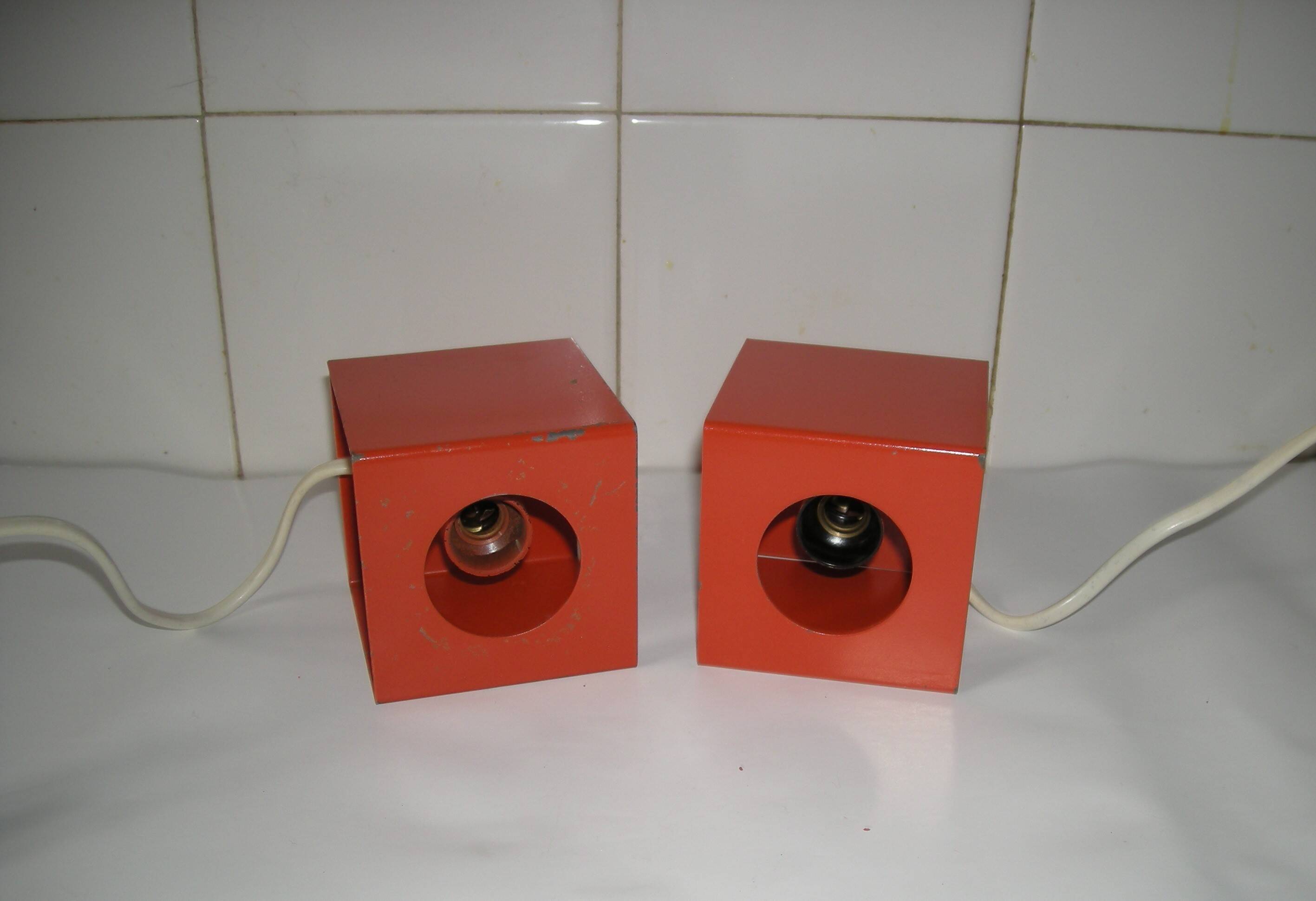 Pair of Orange Lamps from the 70s