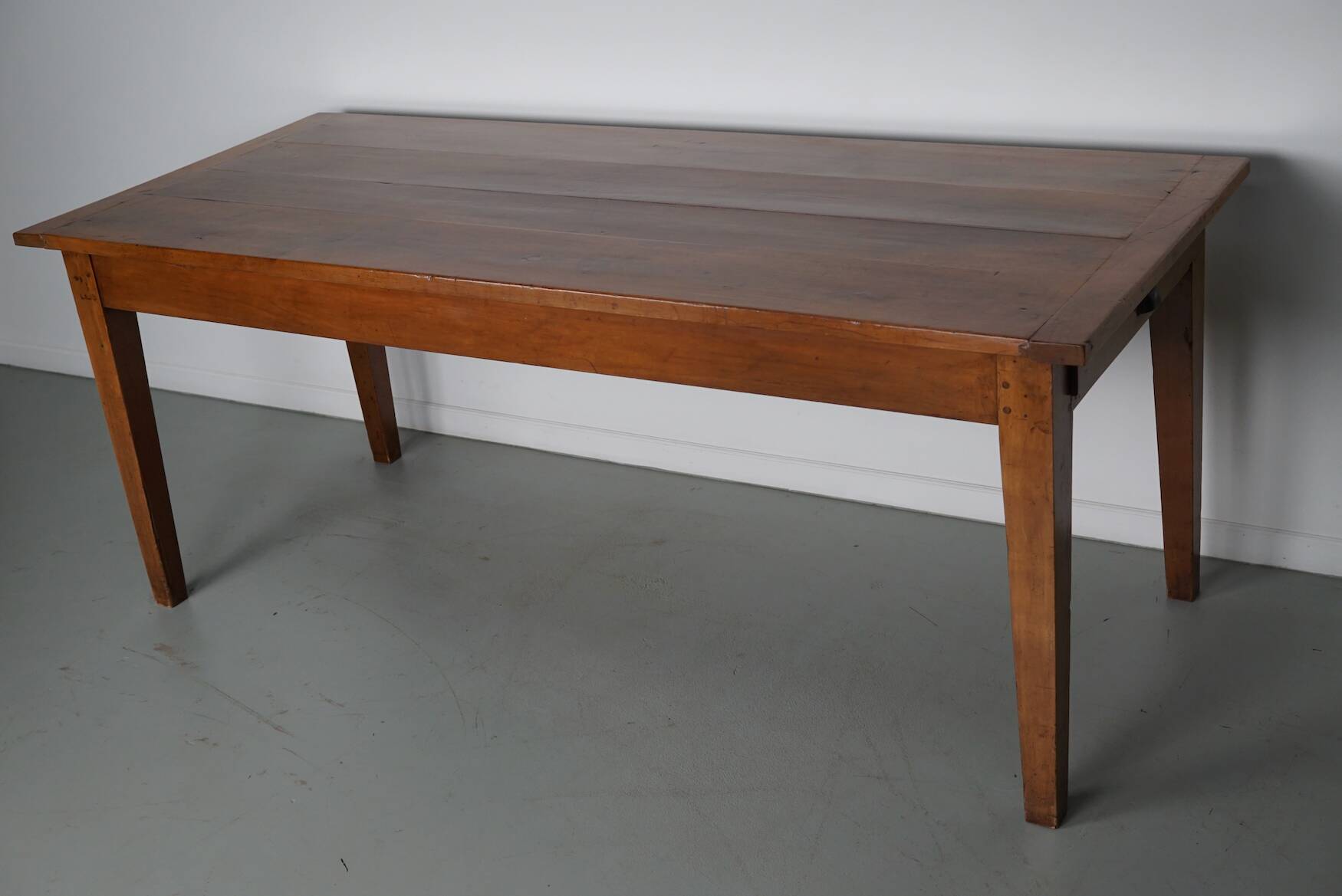 Antique Cherry Early 20th Century French Rustic Farmhouse Dining Table