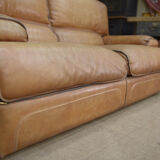 Contemporary brown vintage leather sofa