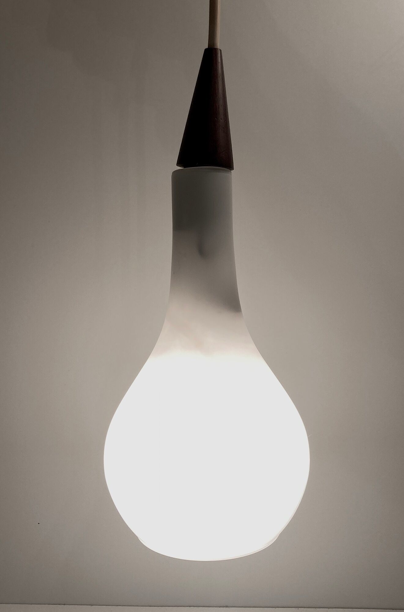 Pair of Louis Poulsen suspension in Opaline Holmegaard