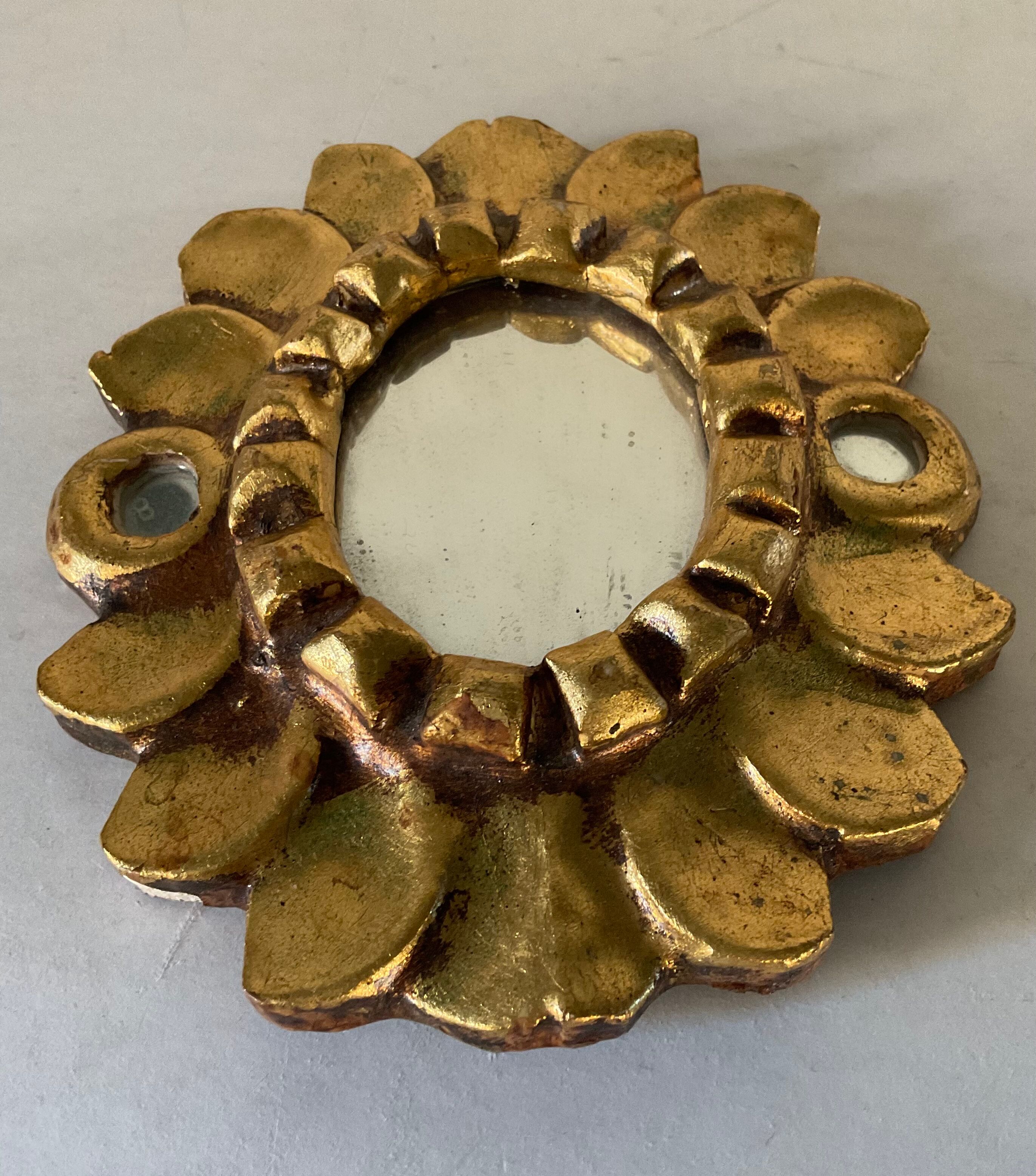 Vintage gilded wooden mirror