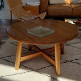 Brutalist oak coffee table