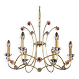 Vianden designer brass and crystal pendant light by Castro Lighting