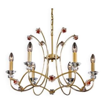 Vianden designer brass and crystal pendant light by Castro Lighting