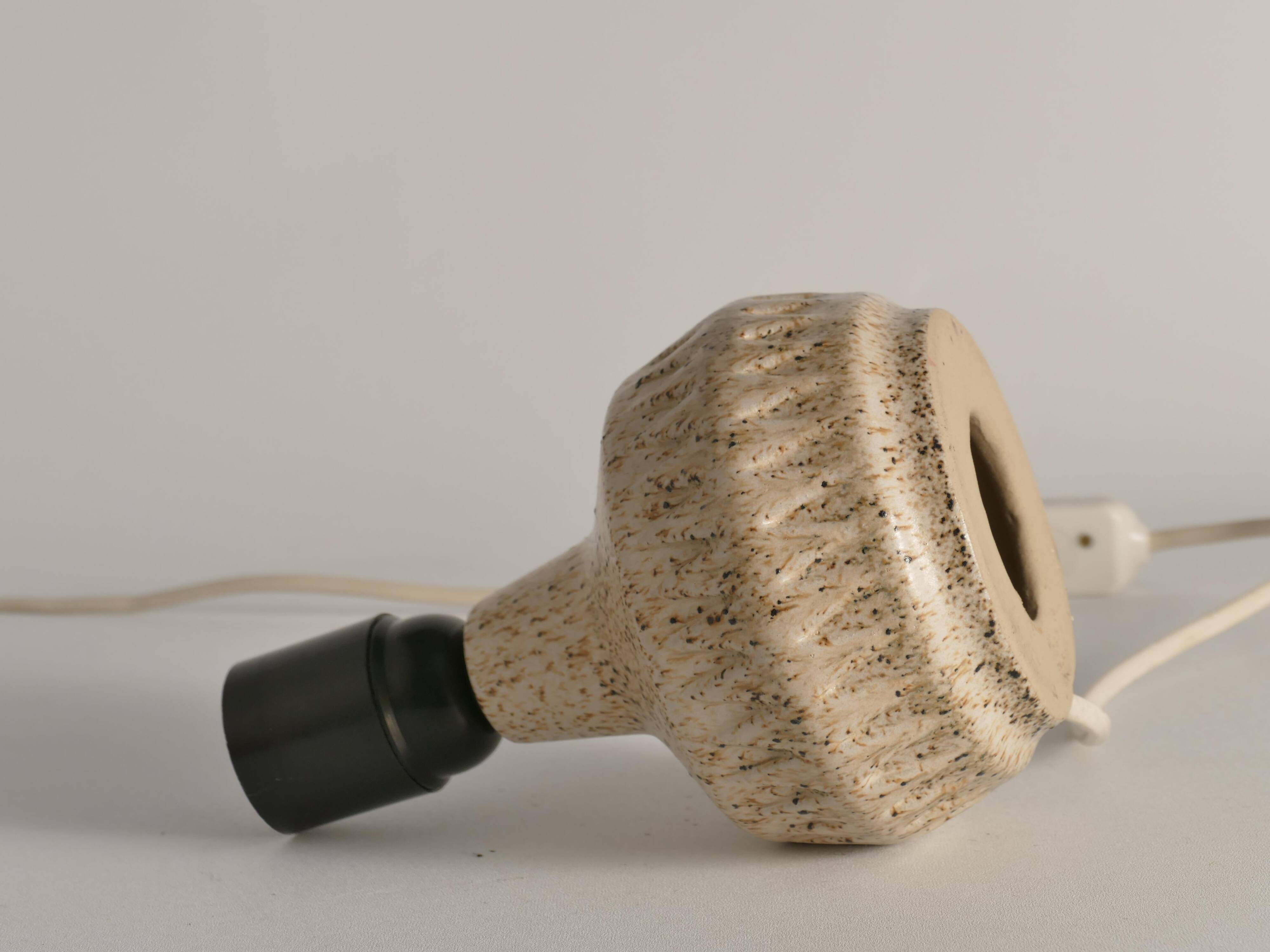 Mid-Century Modern Brown Speckled Stoneware Table Lamp by EGO, Sweden 1960s