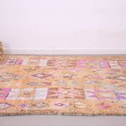 Peach Vintage Moroccan Rug 182 x 348 cm - Berber Wool Rug For Living Room
