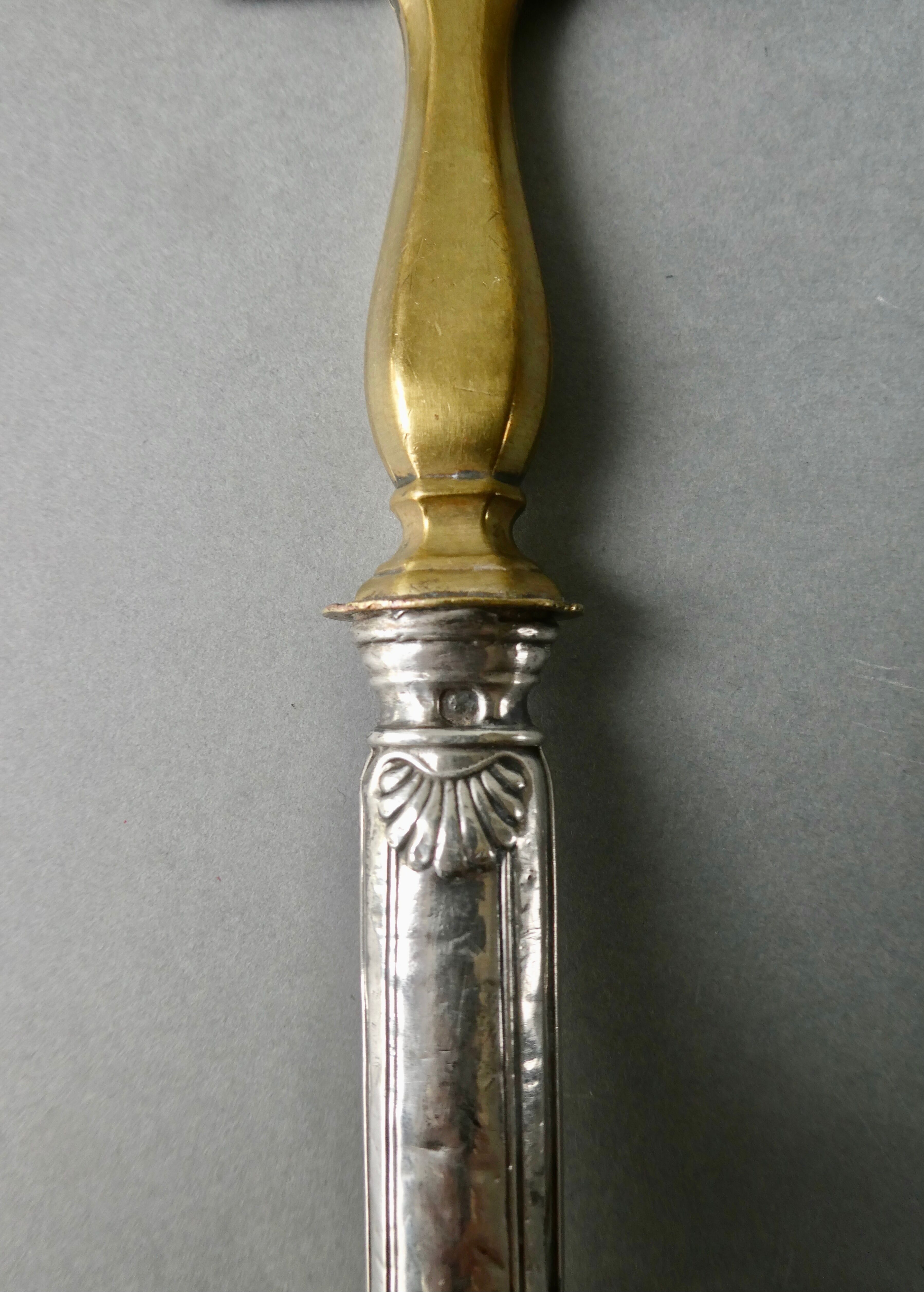 Silver salad cutlery and pie shovel